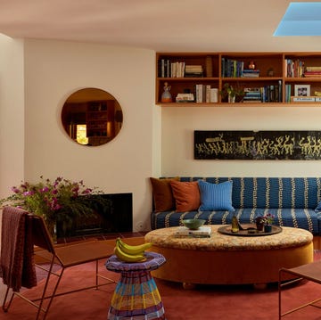cozy living room featuring a sectional sofa and vibrant decor