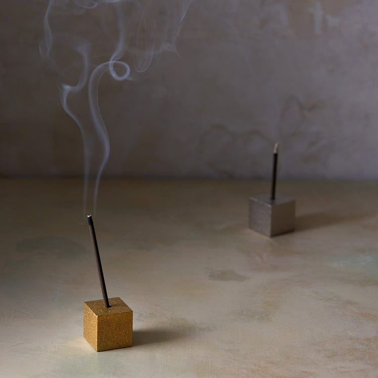 Gold Cube Incense Burner