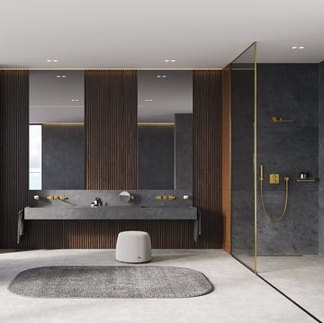modern bathroom with elegant fixtures and panoramic view