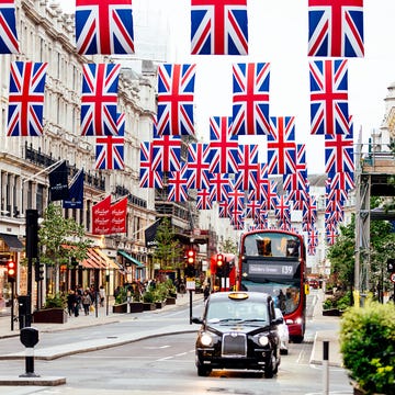 Regent Street decorated with British Flags, London, England, UK Regent Street decorated with British Flags, London, England, UK