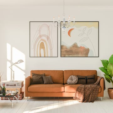 living room in boho style