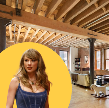 spacious living area with modern furnishings and a playful dog sculpture